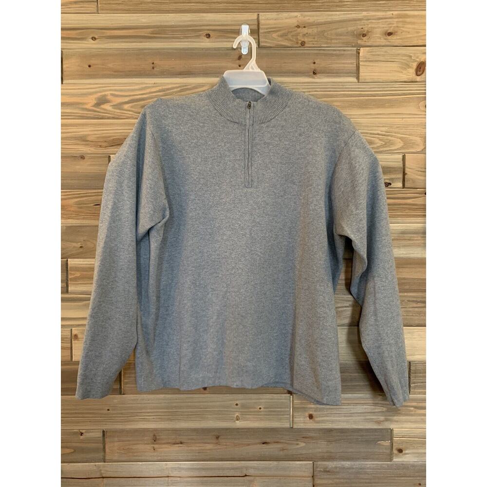 PETER MILLAR WARMTH Gray Long Sleeve 1/4 Zip Pullover Sweater Men's Size 2XL